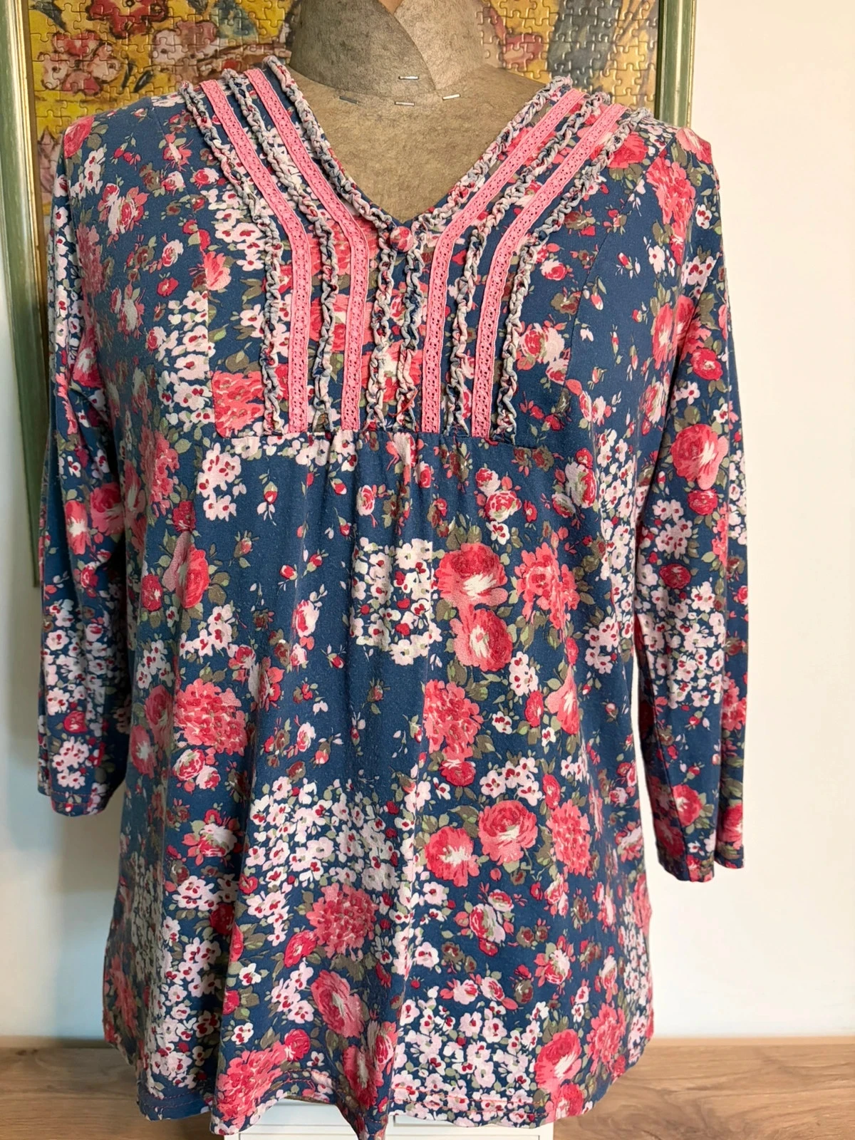 Tunique, fleurie, style vintage
